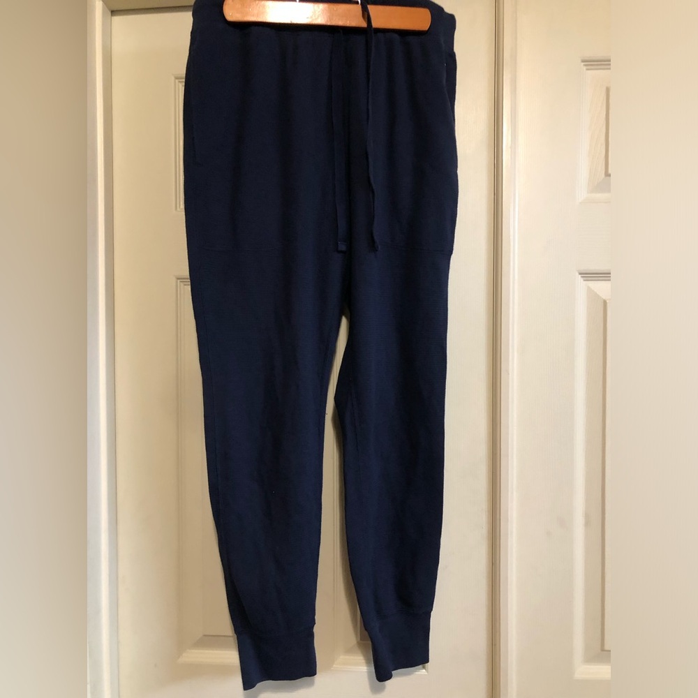 Polo Ralph Lauren Mens Ribbed Jogger Pants in Navy Blue. Size Large